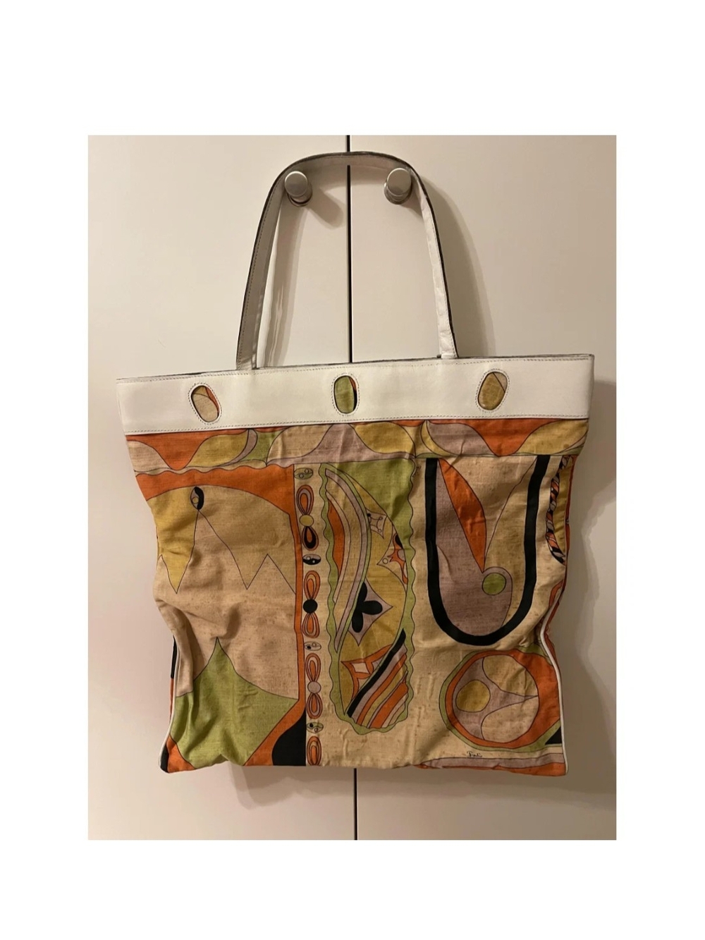 Emilio Pucci By Jana Vintage Foldable Tote Bag Clutch Purse W/Matching Wallet - Picture 2 of 9